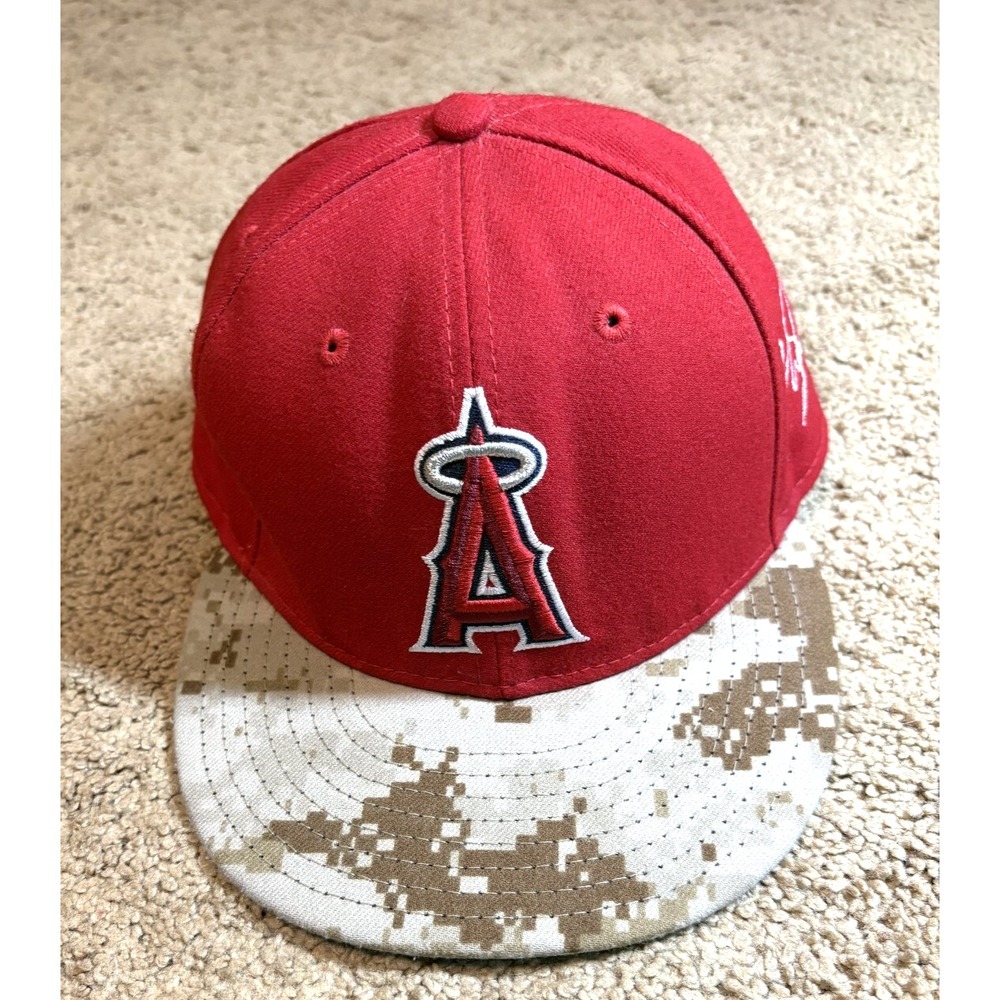 Los Angeles Angels Baseball Hat Flat Desert Camo Bill 59Fifty Official On-Field